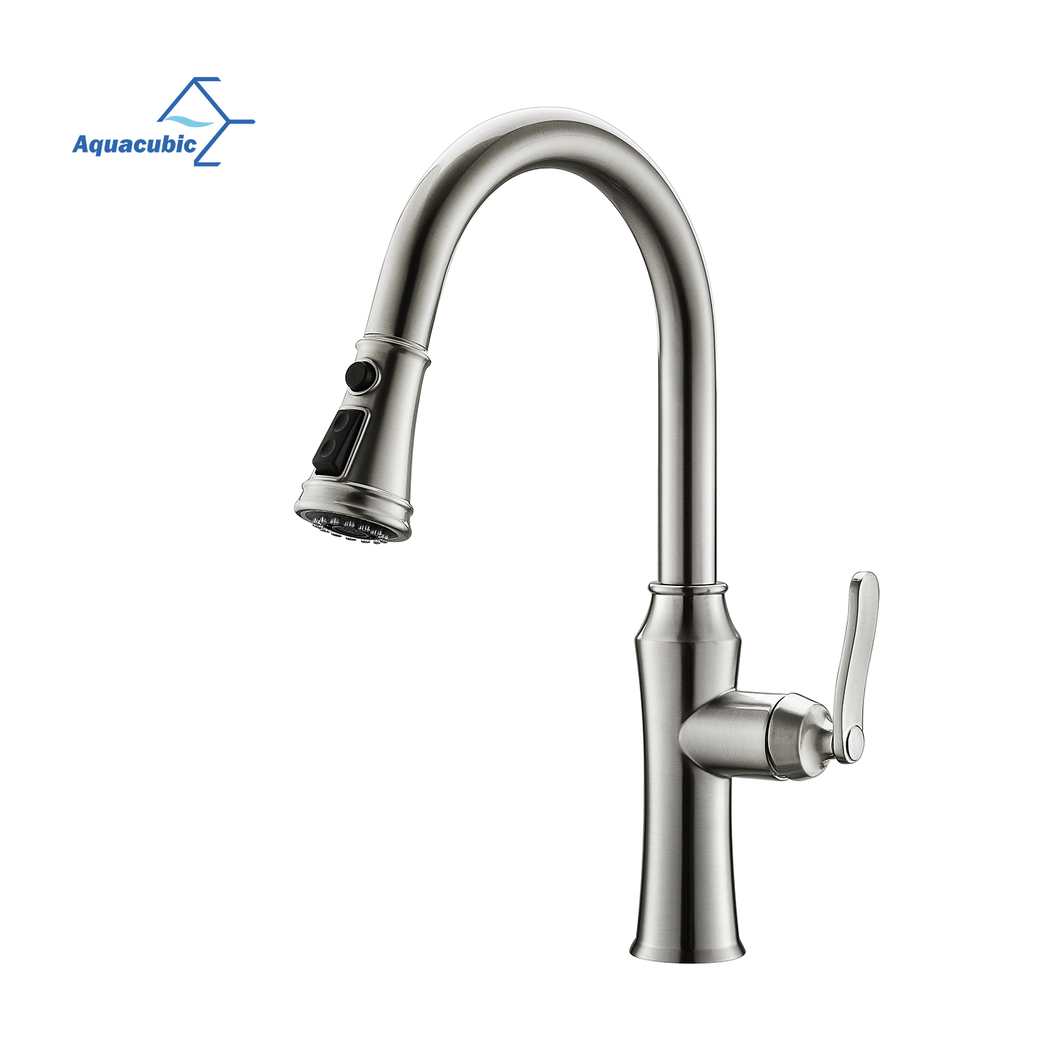 Aquacubic cUPC Robinet de cuisine extractible pour lavabo à économie d'eau