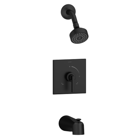 Système de douche mural complet Aquacubic en or brossé, robinet de baignoire et de douche