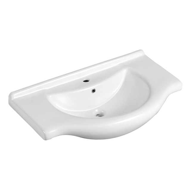 Vanity Top salle de bains lavabo large en céramique blanche