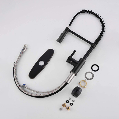 Aquacubic cUPC mitigeur monotrou noir mat tirer vers le bas ressort évier de cuisine robinet/robinet