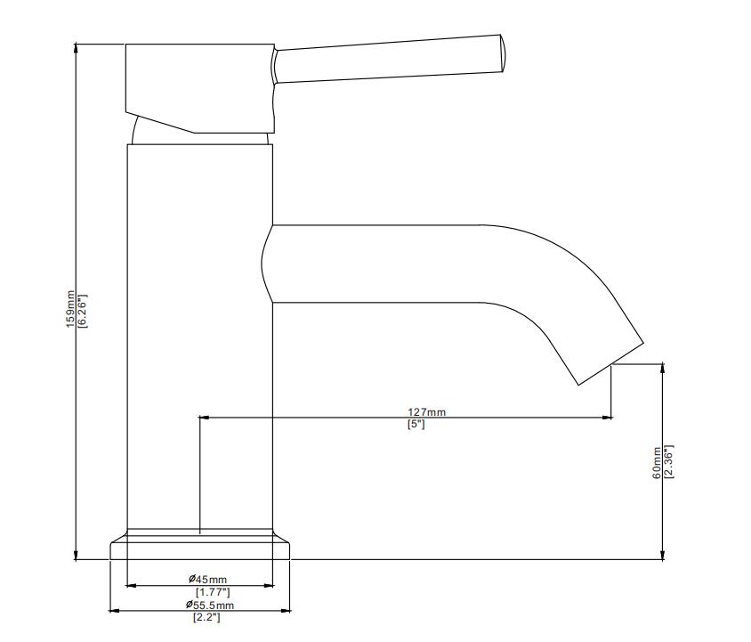 Robinet de lavabo monotrou SUS 304 de salle de bain monté sur pont certifié CUPC CE avec robinet de lavabo rond monotrou