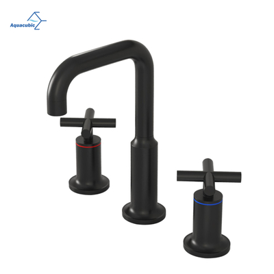 Robinet de lavabo contemporain UPC Cupc en laiton à deux poignées noir