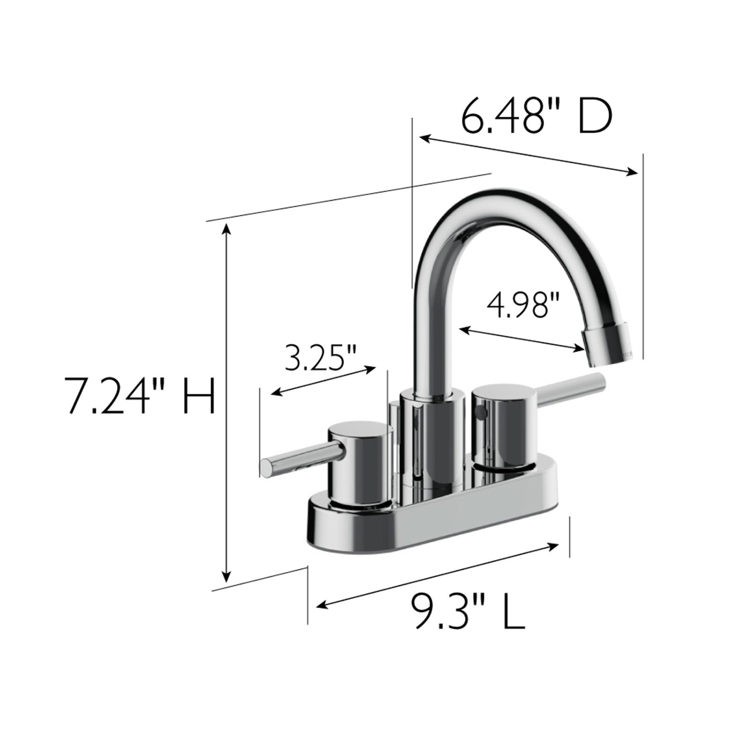 Robinet de lavabo moderne à 3 trous 4 pouces Centerset 2 poignées Chrome RV Robinet de salle de bain