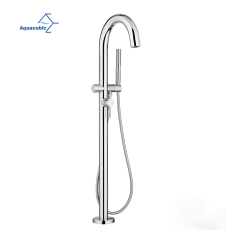 Robinet de baignoire autoportant de remplissage de baignoire en Chine Robinets de baignoire de salle de bains en laiton montés au sol avec douchette à main