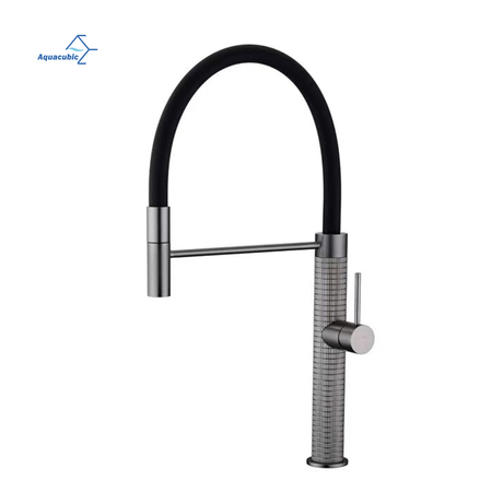 Nouveau Italie Design de luxe tirer vers le bas pistolet métal gris couleur cuisine évier mitigeur avec pulvérisateur extractible