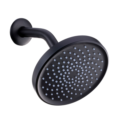 Pommeau de douche noir mat haute pression 6 pouces 2,5 GPM