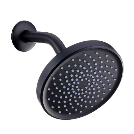 Pommeau de douche noir mat haute pression 6 pouces 2,5 GPM