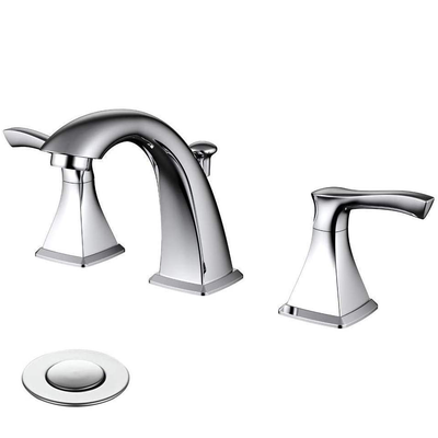 Aquacubic Robinet de lavabo de salle de bain largement répandu à montage sur pont à 3 trous haut de gamme pour lavabo UPC de 8 pouces