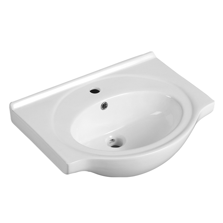Évier en céramique de salle de bains de toilette de dessus de vanité avec le trou de robinet