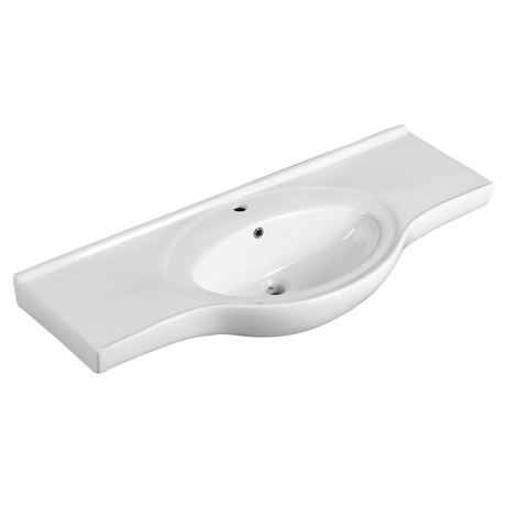 Table Cabinet Vanity Top Salle de bain Lavabo large en céramique blanche