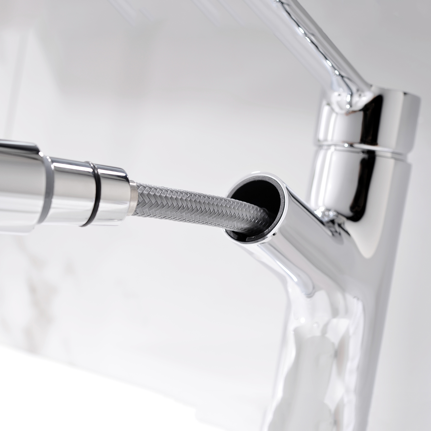 Aquacubic cupc certifié Chrome Plaqué Salle de bains en laiton sans plomb standard Pull Down Mitigeur Lavabo Robinet