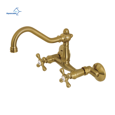 Robinet de salle de bains en laiton Vintage, haute qualité, usine chinoise, pont CUPC à Double poignée, robinet de salle de bains de luxe Antique