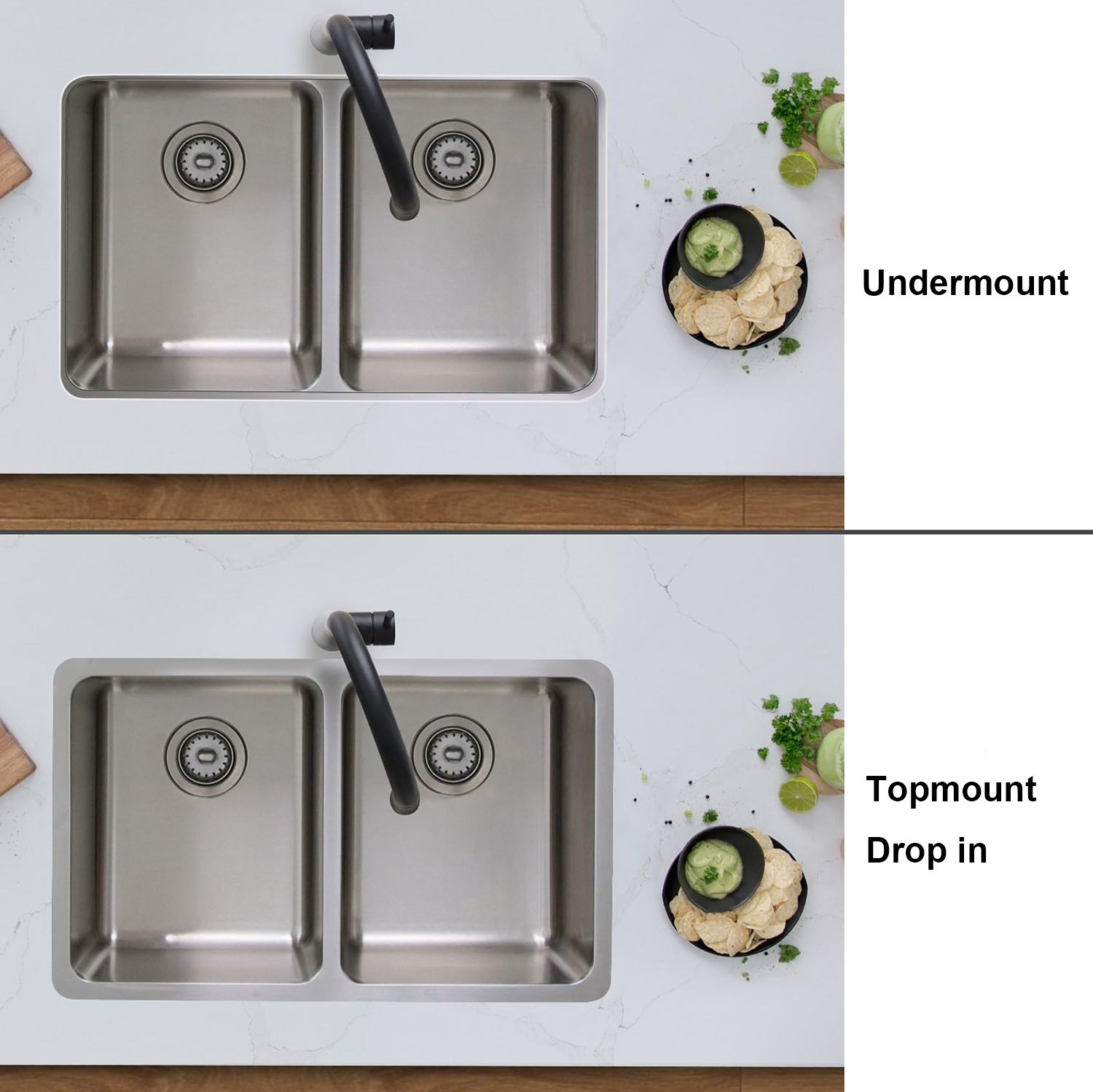 Éviers de cuisine à Double cuve en acier inoxydable 304, personnalisation des prix d'usine, de haute qualité, faits à la main, fabriqués en thaïlande