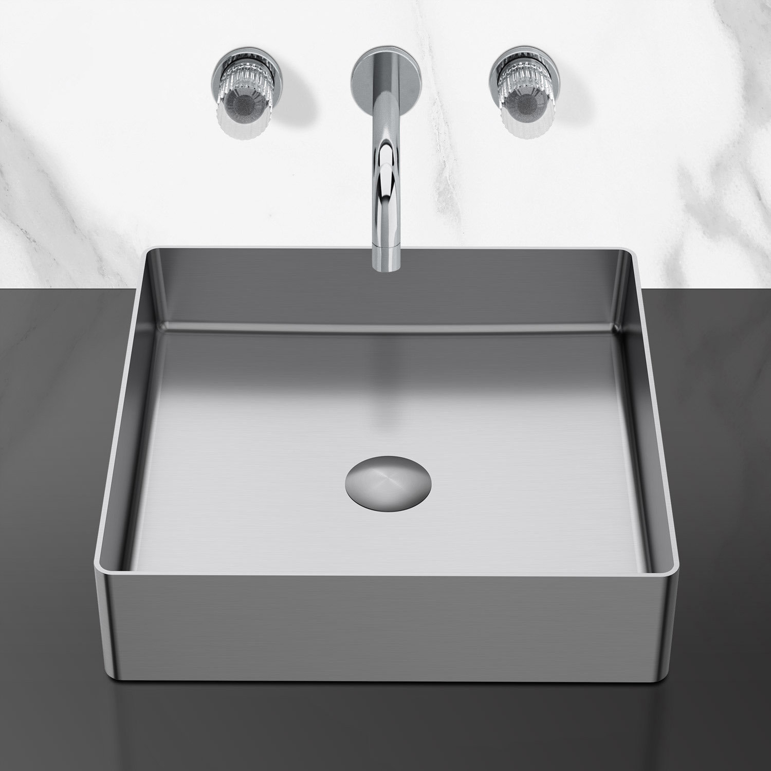 Vente en gros de meubles de salle de bains de forme carrée de qualité supérieure, lavabo d'art, évier de cuisine en acier inoxydable